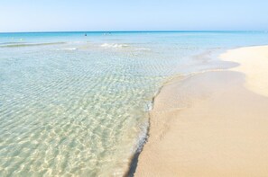 A beach with clear shallow water and a sandy shore. - Apartment 'Filomena 2' with Private Terrace and Air Conditioning (Torre Vado)