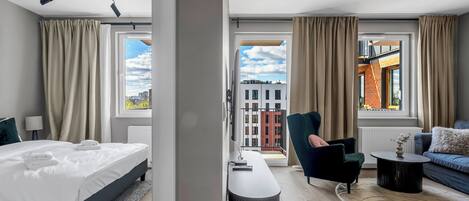 1 slaapkamer, een strijkplank/strijkijzer, wifi, beddengoed