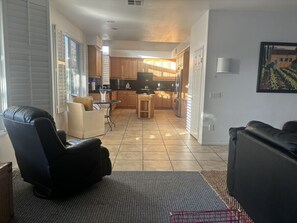 TV, fireplace, computer monitors