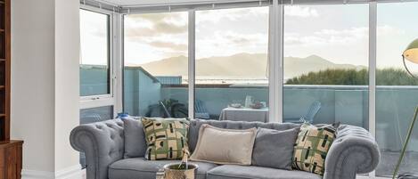 Televisión y chimenea