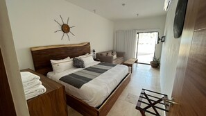 Habitación económica, vistas parciales al mar | Zona de estar