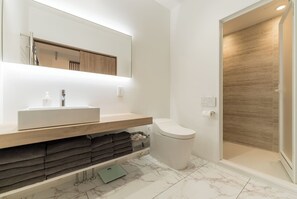 Hair dryer, towels