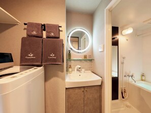 Hair dryer, towels
