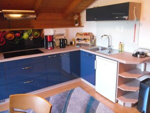 Fridge, oven, stovetop, coffee/tea maker