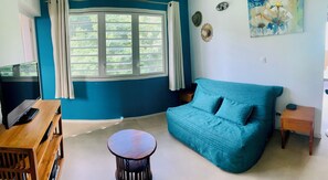 TV, DVD player, ping pong, books - Studio Caloupilé, 38m², à l'étage avec terrasse de 9m² (Saint-Leu)