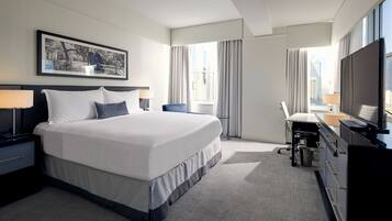 In-room safe, desk, laptop workspace, blackout curtains