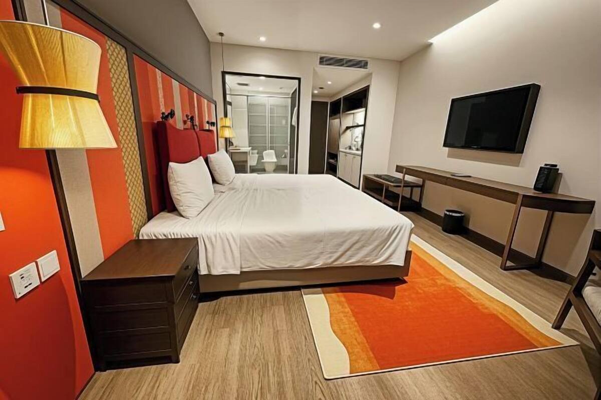 In-room safe, desk, laptop workspace, blackout drapes