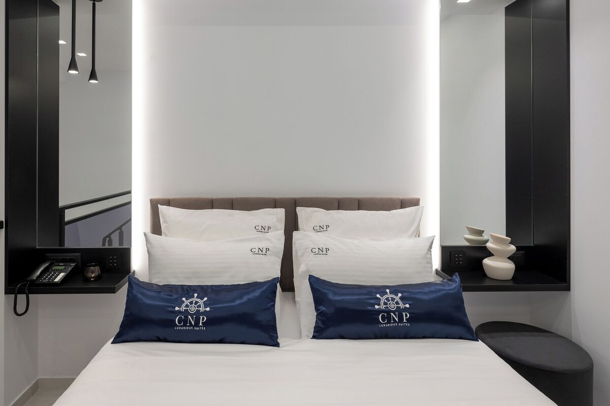 Luxe beddengoed, bedden met traagschuimmatras, een minibar