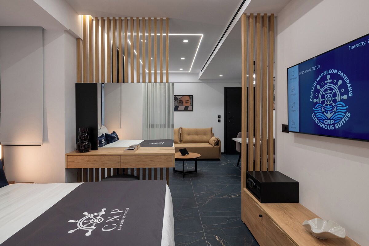 Luxe beddengoed, bedden met traagschuimmatras, een minibar