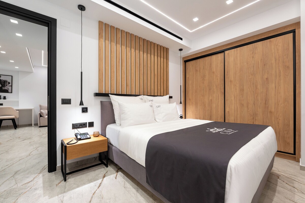 Luxe beddengoed, bedden met traagschuimmatras, een minibar
