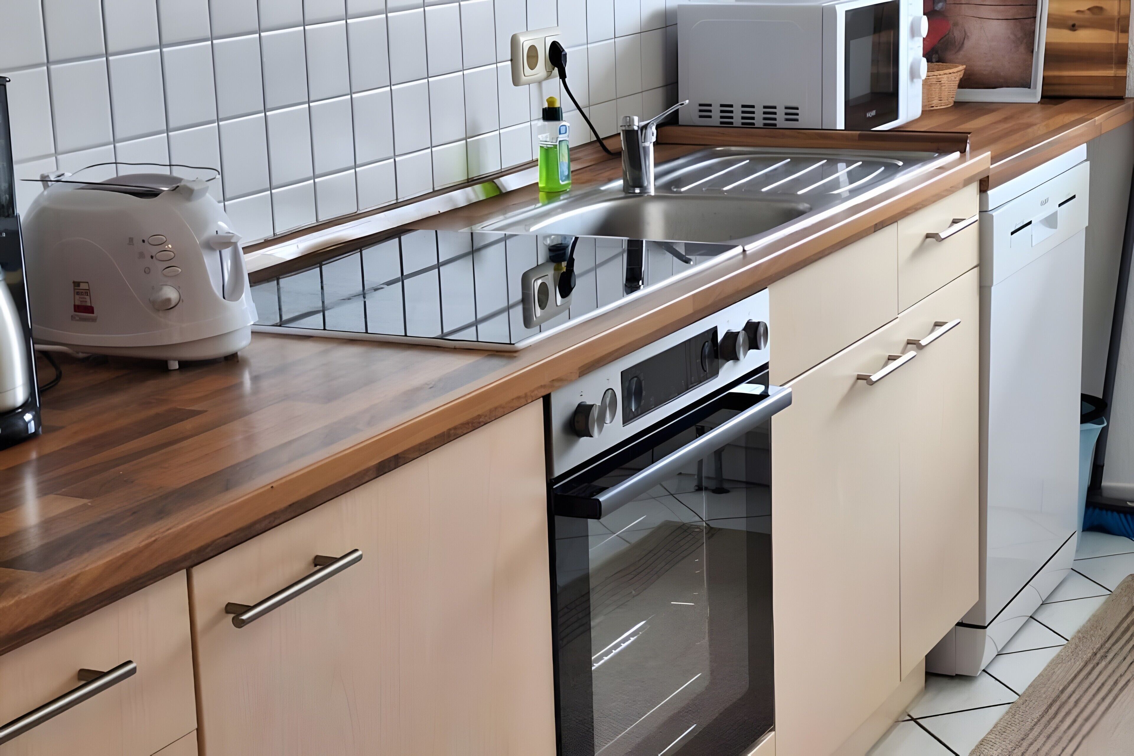 Kühlschrank, Mikrowelle, Ofen, Herdplatte