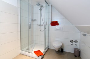 Douche, sèche-cheveux, serviettes fournies