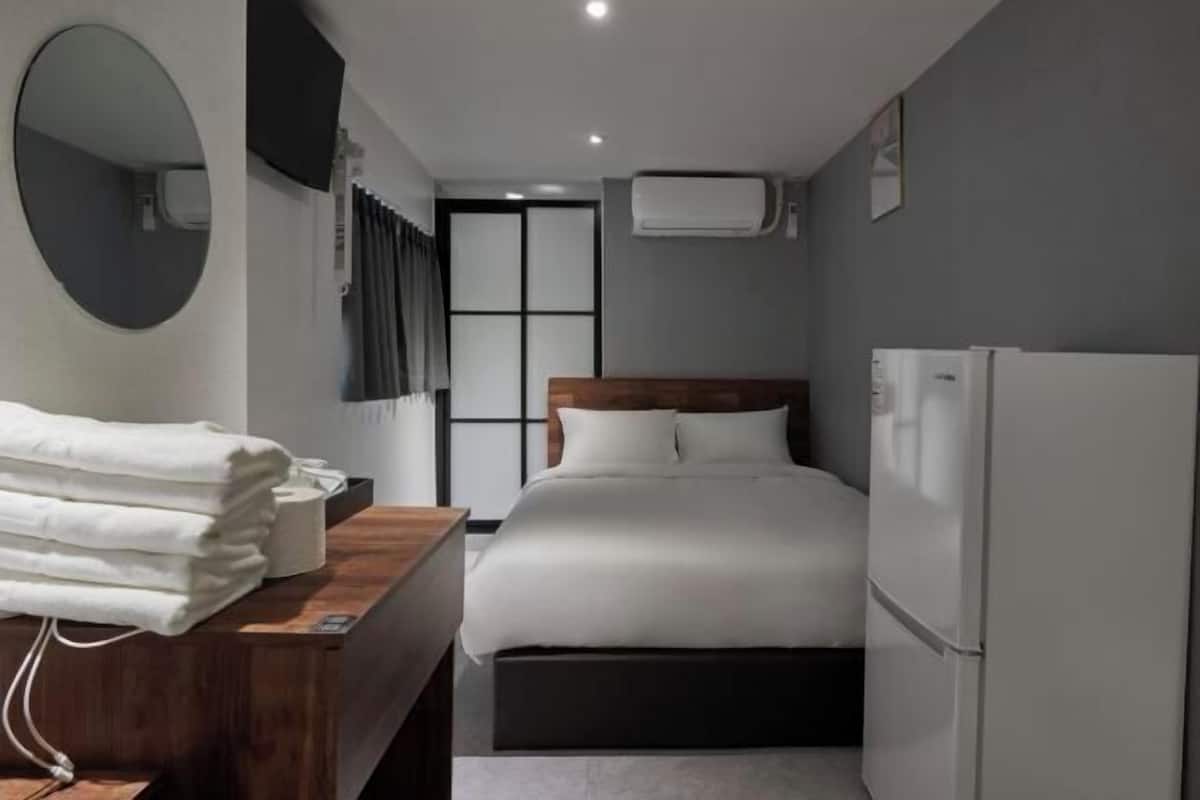 Desk, blackout curtains, iron/ironing board, free WiFi