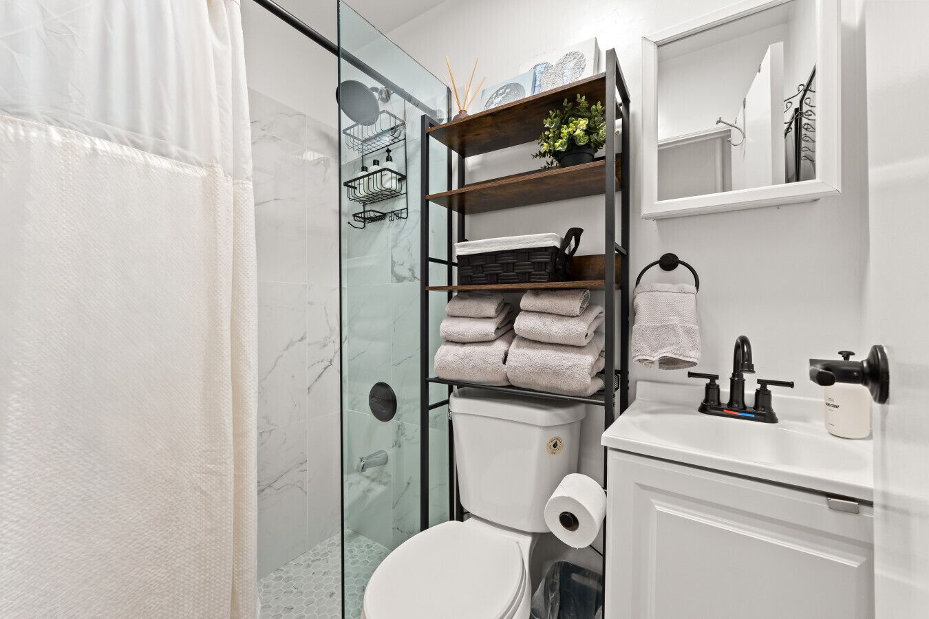 Hårtørrer, håndklæder