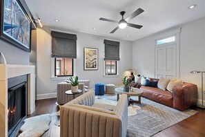 Smart TV, fireplace, stereo, offices