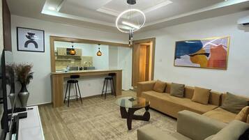 Economy Apartment, Balcony, City View | Living area