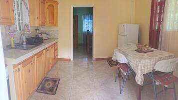 Fridge, oven, stovetop, electric kettle