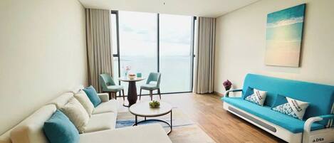 Studio Ălite, 1 trĂšs grand lit et 1 canapĂ©-lit, vue sur la mer | 2 chambres, coffre-fort, systĂšme dâinsonorisation