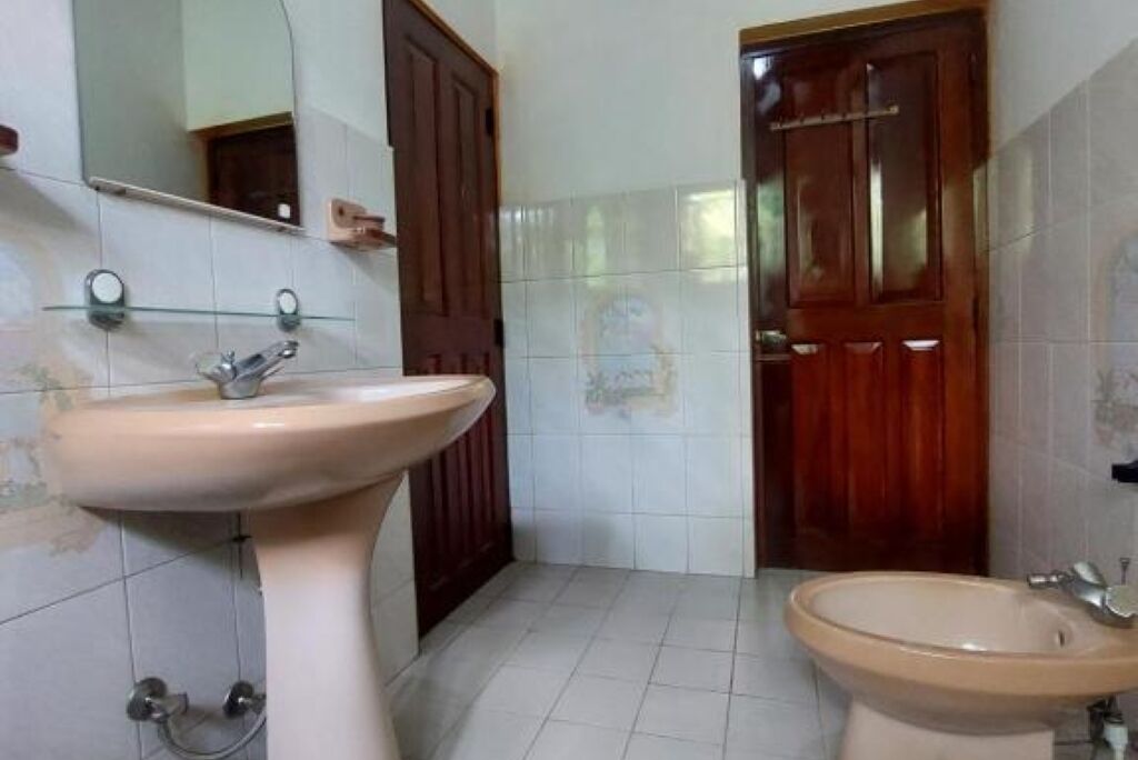 Shower, towels, toilet paper