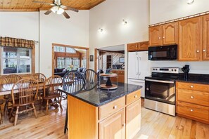 Fridge, microwave, dishwasher, coffee/tea maker