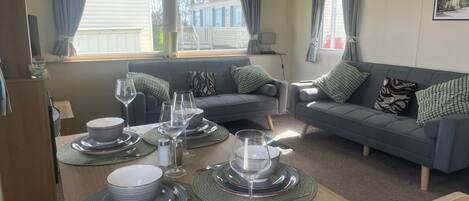 Ferienhütte | Wohnbereich | Kamin