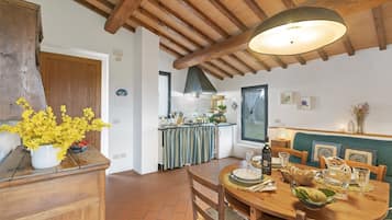 Family House, 1 Bedroom, Mountainside (Relaxing Tuscan Country near Florence) | Private kitchen | Fridge, stovetop, coffee/tea maker, cookware/dishes/utensils