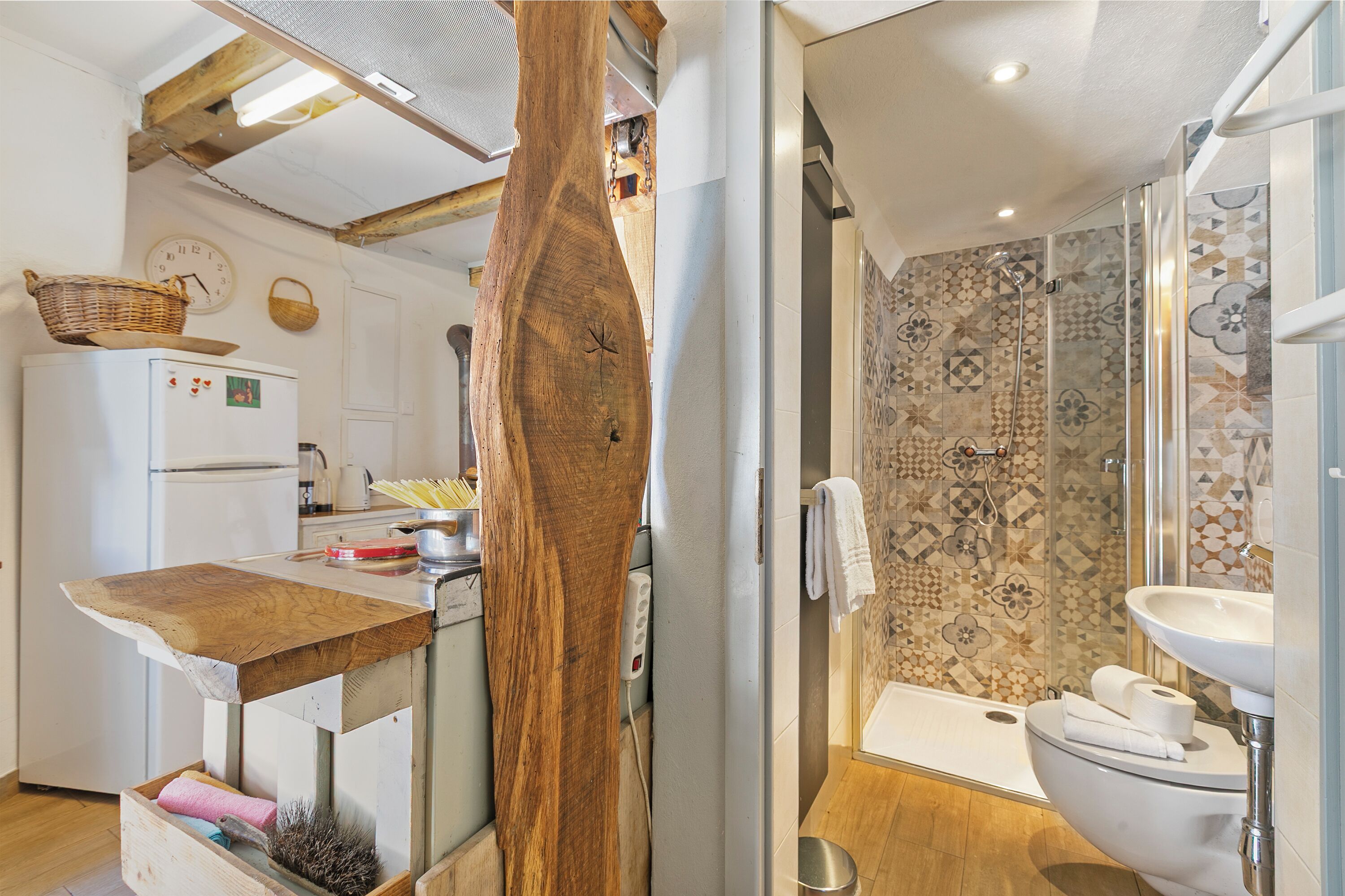 Chalet Lune de Miel, plusieurs chambres, côté montagne (Mille Colline la Torre) | Salle de bain