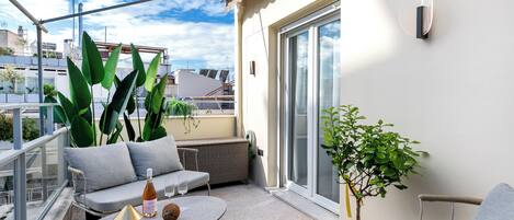 Family Apartment, Balcony, City View | Balcony