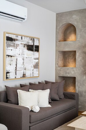 Family Apartment, Balcony, City View | Living area - Syntagma Acropolis View Residence (Athens)