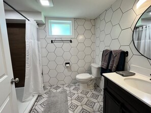 Hair dryer, towels