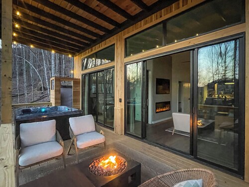 Modern Scandinavian style cabin on mountain with 58 acres!