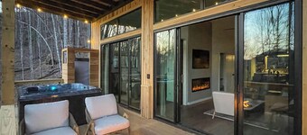 Modern Scandinavian style cabin on mountain with 58 acres!