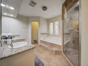 Shower, towels, toilet paper