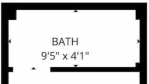 A floor plan with a bathroom measuring 9'5' x 4'1' and a bedroom measuring 9'5' x 8'6'. - Room 3: Vibrant Walkable Hub in Santurce (San Juan)