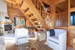 電視、壁爐、DVD 播放機