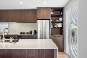 Fridge, microwave, dishwasher, toaster