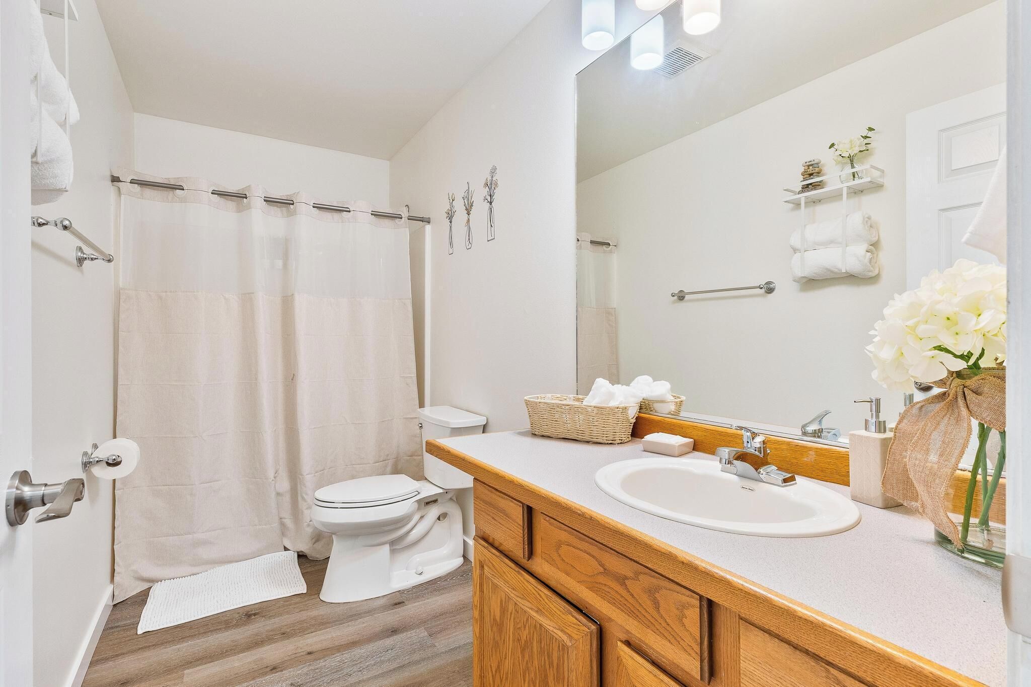 Hiustenkuivaaja, pyyhkeet, saippua, sampoo