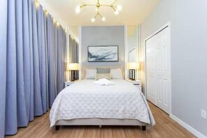 4 bedrooms, iron/ironing board, travel cot, WiFi
