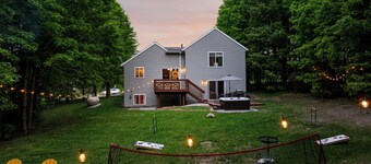 4bdr 2 bath house. Unwind in the hot tub, chat around the fire pit and disc golf
