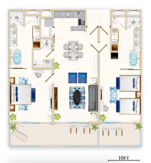 Floor plan - Inviting 2-bedroom hotel suite with lazy river, WiFi in lovely San José los Cabo (San José los cabo)