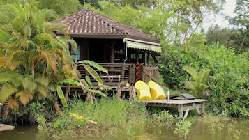 Romantic Chalet, 1 Double Bed, River View | Terrace/patio