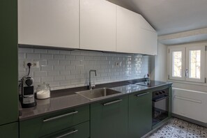 Fridge, oven, stovetop, dishwasher