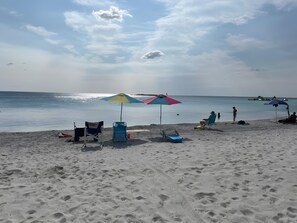 在海灘附近
