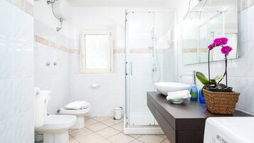 Dusche, Haartrockner, Handtücher