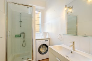 Shower, hair dryer