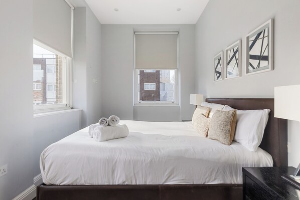 2 bedrooms, iron/ironing board, travel crib, WiFi