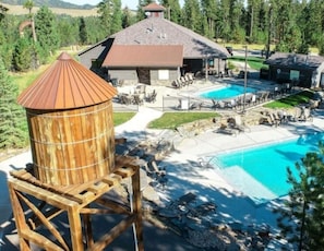 Outdoor pool, a heated pool