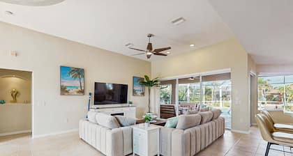 Pet friendly, waterfront house with private pool, lanai, and arcade games