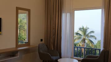 Executive Double Room, Valley View | Desk, laptop workspace, blackout drapes, iron/ironing board
