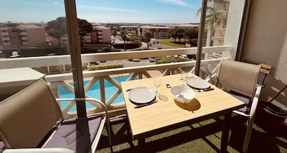 Sète – T2 avec piscine, parking – 2 pas des plages